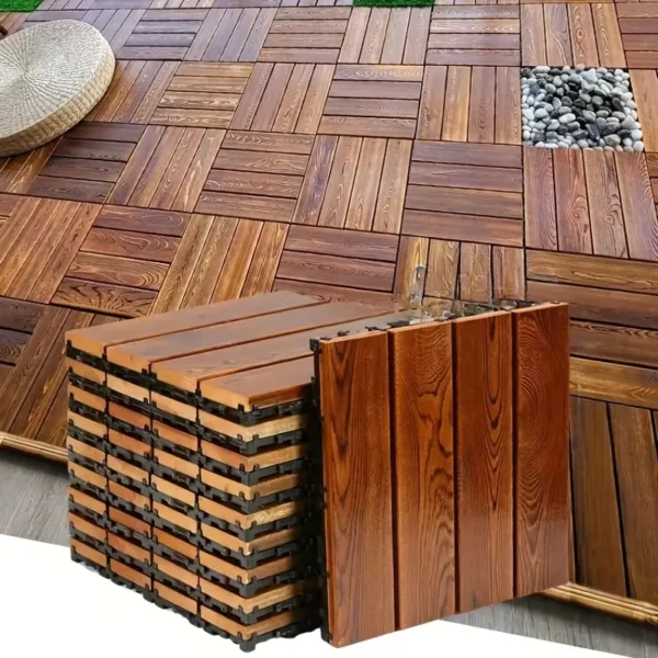 Interlocking Carbonized Hardwood Flooring