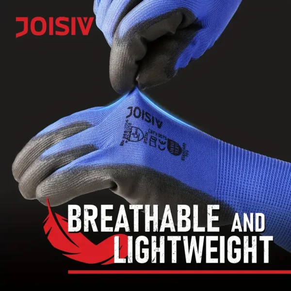 12 Pairs PU Work Gloves - Nitrile Coated